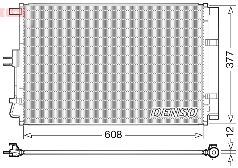 Condensator climatizare DENSO cu uscator KIA SOUL I 1.6 02.09-12.14 576x390.6x12 mm