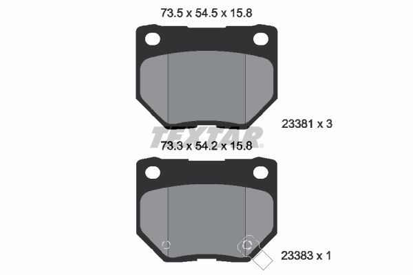 Set Placute Frana Spate TEXTAR Subaru Impreza 2.0/2.5 12.00-12.08 Inaltime 54.5mm Latime 73.5mm Grosime 15.8mm Senzor Uzura Da