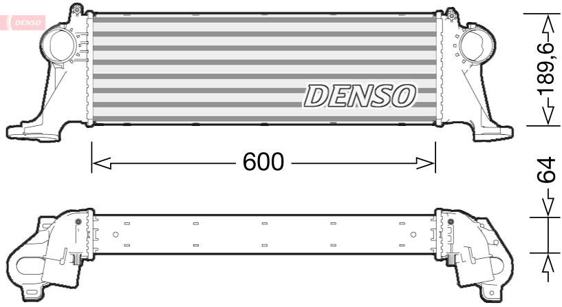 Intercooler Compresor DENSO Aluminiu Inaltime 600mm Latime 189mm Grosime 64mm Lungime Plasă 600mm Lățime Plasă 189mm Adâncime Plasă 64mm