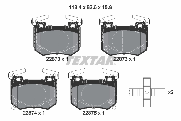 Set placute frana disc Spate TEXTAR KIA Stinger 3.3 06.17- Inaltime 82.6mm Latime 113.4mm Grosime 15.8mm Senzor uzura Da