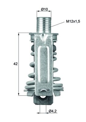 Termostat lichid răcire MAHLE 70°C FIAT 126 FSO 126P Diametru 10mm Înălțime 42mm Fără etanșare