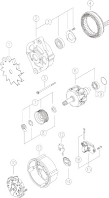 Alternator LETRIKA 14V 120A DEUTZ FAHR 5000 TCD3.6L04TIER4I 02.13 Dimensiuni ambalaj 24.8x18.6x17.5 cm