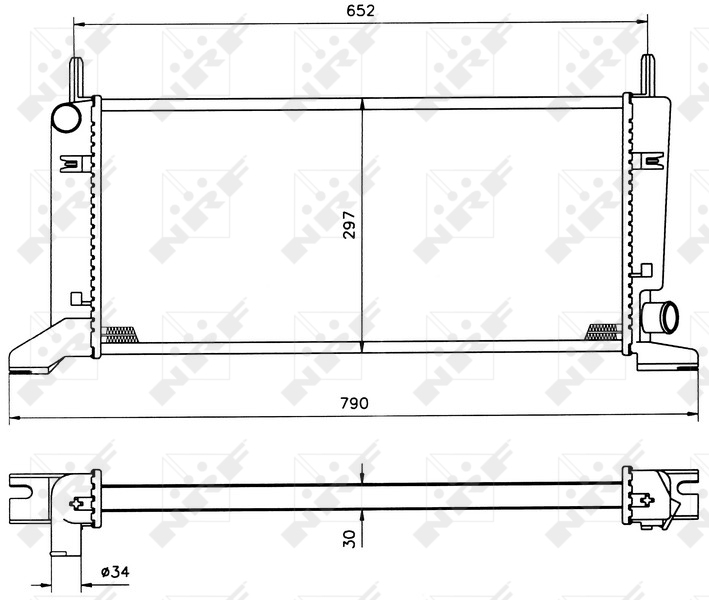 Radiator motor aluminiu NRF Ford Escort IV Orion II 1.4-1.8D 322x600x34 mm