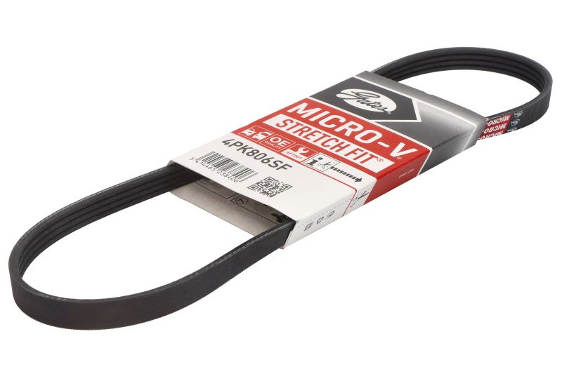 Curea transmisie caneluri GATES Multi-V-belt 4PK806 Subaru Lungime 806mm Latime 14.2mm Numar nervuri 4.0 Negru