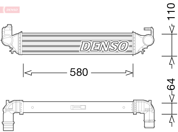 Intercooler DENSO aluminiu FIAT 500X 1.4/2.0D 09.14- Inaltime 110mm Latime 580mm Grosime 64mm Manual