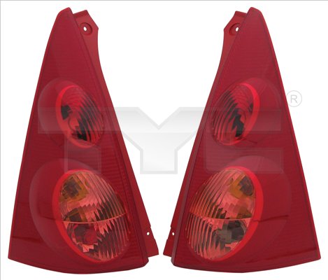 Stopuri spate TYC Lampa Dreapta CITROEN C1 PEUGEOT 107 1.0/1.4D 06.05-09.14 fara suport bec Hatchback Alb Rosu