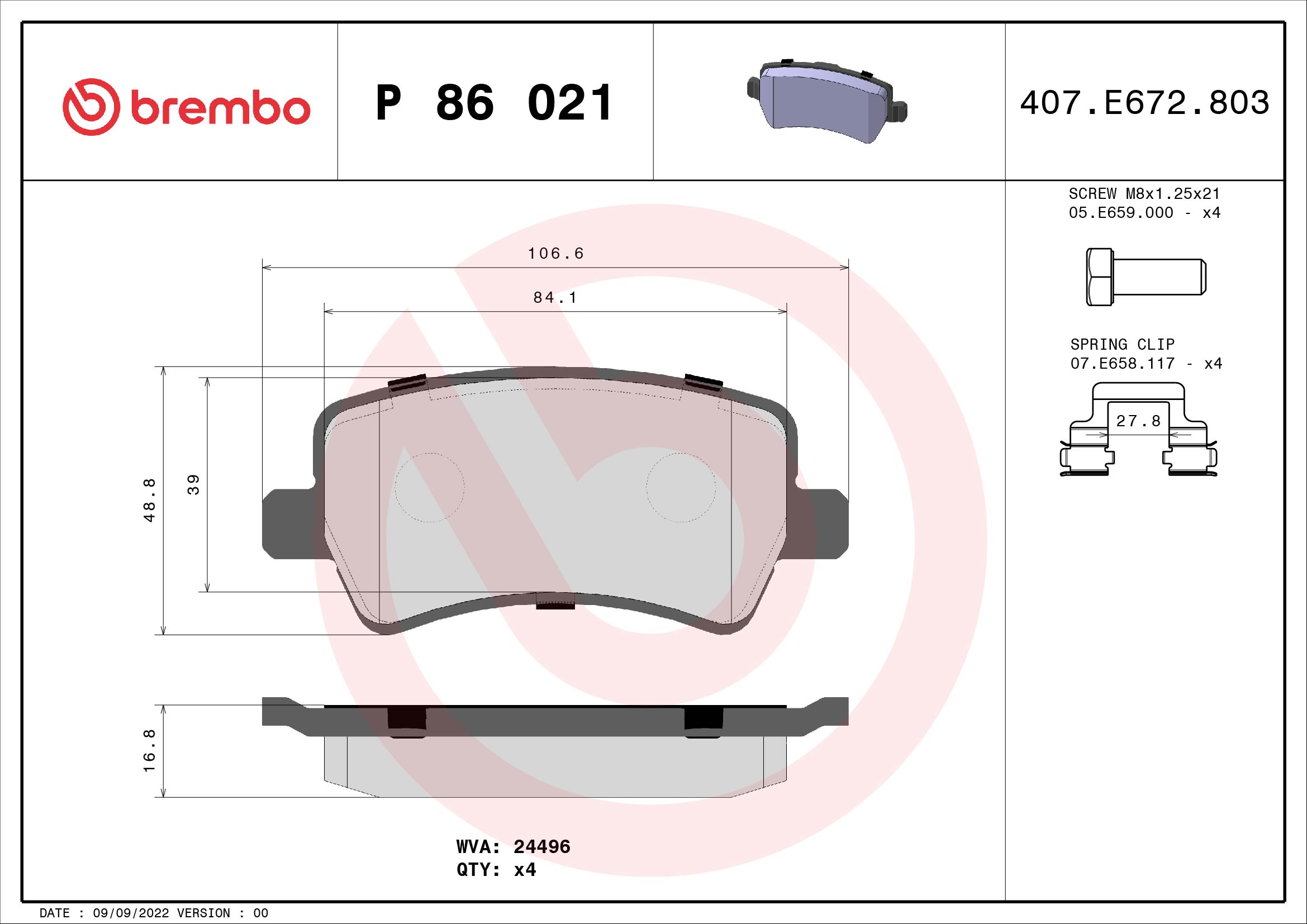 Placute de frana - Tuning BREMBO