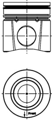 Piston KOLBENSCHMIDT diametru 103mm +1.00 potrivit CUMMINS lungime 105.2mm lungime pivot 83mm diametru pivot 40mm