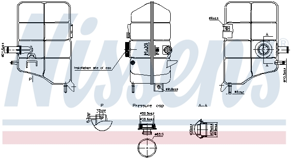 Vas expansiune racire NISSENS Plastic cu capac FORD RANGER 04.11- Capacitate 1.9 l