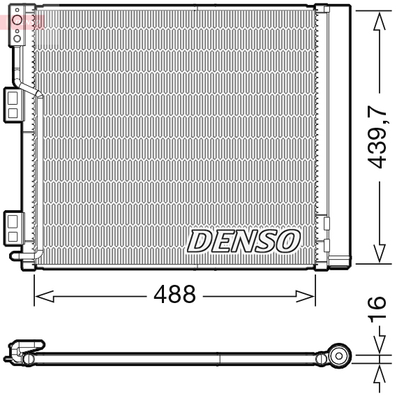 Condensator climatizare DENSO cu uscator NISSAN NV200 Evalia 1.5D 439.7mm 488.0mm 16.0mm R134a