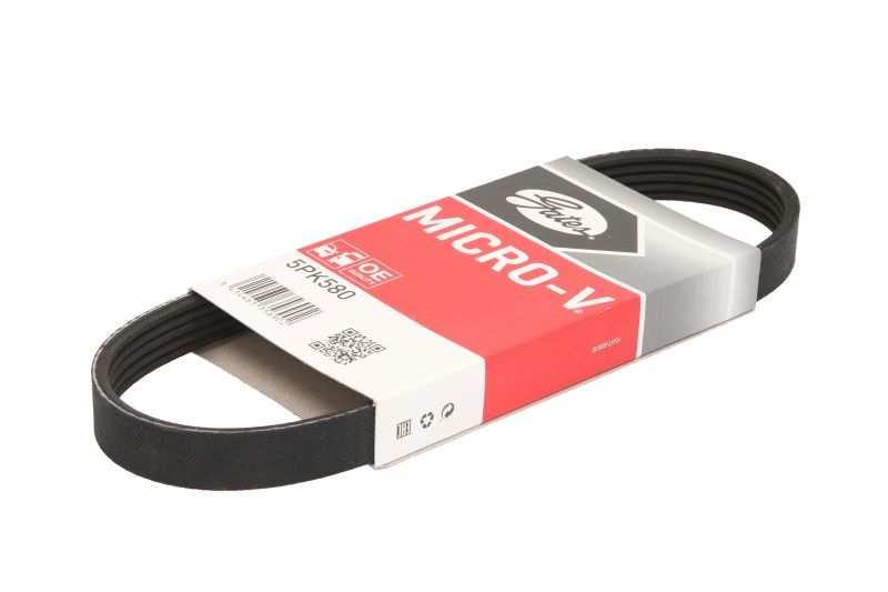 Curea transmisie cu caneluri GATES Multi-V-belt 5PK580 580.0 mm 17.8 mm negru 5 nervuri FORD