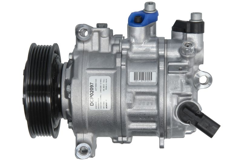 Compresor aer condiționat DENSO R134a 6SEU14C Audi A4 A5 Q5 Porsche Macan 110ml PAG 46 6 caneluri fulie 110mm OE