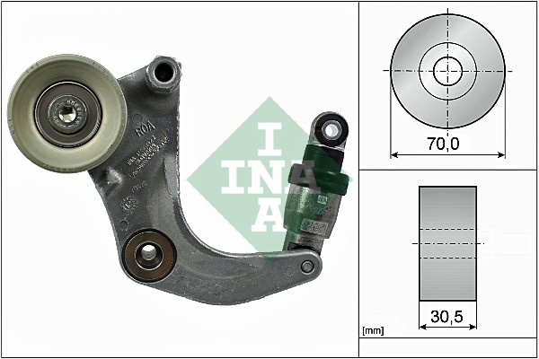 Intinzator curea transmisie INA Multi-V Honda Civic IX CR-V IV 1.8/2.0 Diametru 70.0mm Latime 30.5mm