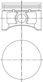 Piston compresor KOLBENSCHMIDT diametru 85.5mm +0,50 pentru DAF MERCEDES VOLVO lungime 59.0mm inaltime compresie 33.3mm bolt 19.05mm