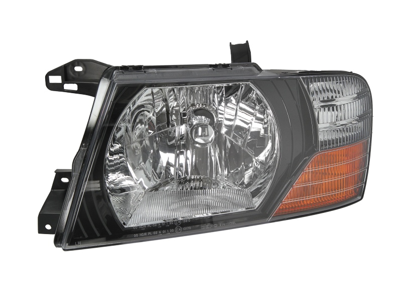 Far DEPO Lampa frontala Stanga H4 electric fara motoras negru semnalizator galben pentru MITSUBISHI PAJERO CLASSIC PAJERO III