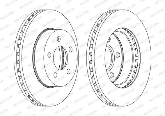 Set discuri frana ventilate 288mm fata Jeep Cherokee 2.4-3.7 09.01-01.08 5 gauri 75mm centrare 115Nm FERODO