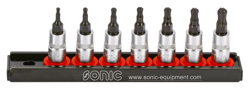 Set chei tubulare SONIC 7 buc TORX 1/4 inch 6.3 mm mufe biti omogen profesional eticheta printabila