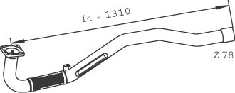 Racord evacuare DINEX teava esapament diametru 78mm lungime 1310mm IVECO EUROCARGO I-III F4AE0481A-F4AE3481B 09.00-09.15