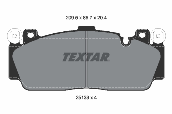 Set placute frana Fata BMW 2 F22 F87 5 F10 6 F12 F13 F06 3.0/4.4 TEXTAR Inaltime 86.7mm Latime 209.5mm Grosime 20.4mm