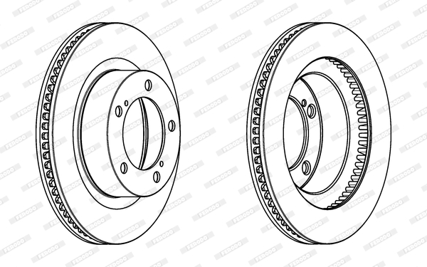 Disc Frana Ventilat Fata Dreapta/Stanga 340mm Lexus LX Toyota Land Cruiser 200 4.5D-5.7 FERODO