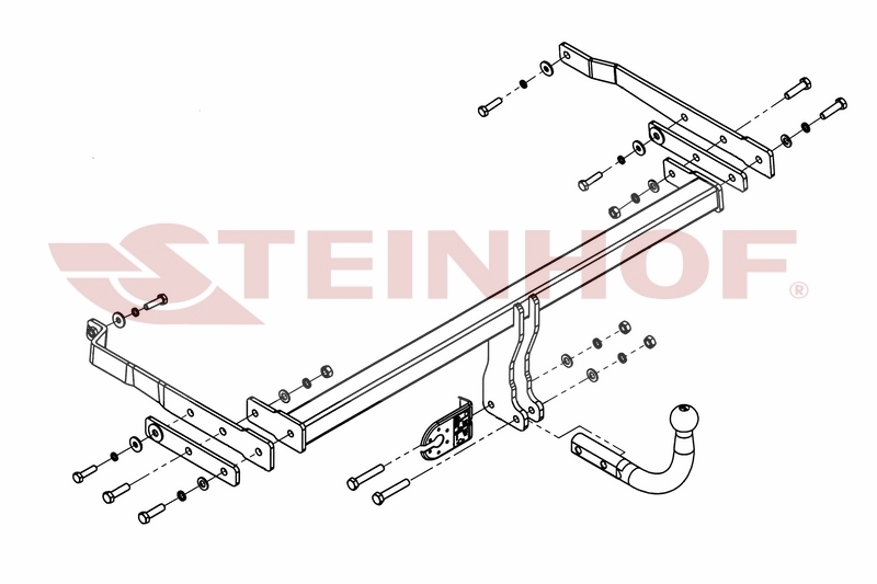 Modul tractare STEINHOF Renault Megane III 11.08- Cârlig remorcare insurubat Greutate remorcată 8.1kN Încărcare axa 1350kg