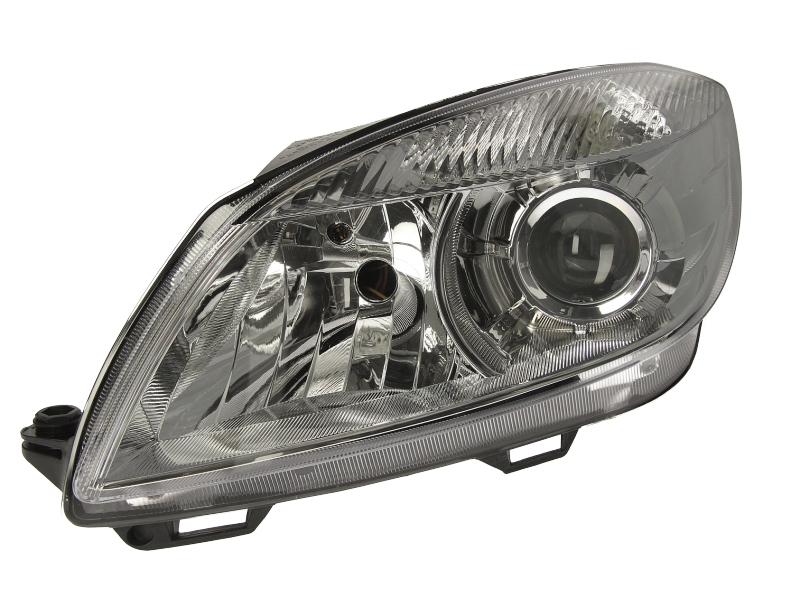 Far DEPO Lampa Frontala Stanga H7/H7 Electric Motor Argintiu SKODA FABIA II ROOMSTER PRAKTIK