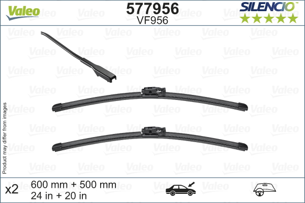 Lamela ștergător față jointless cu spoiler 600/500mm 2 buc Silencio VALEO BMW X2 F39 11.17-