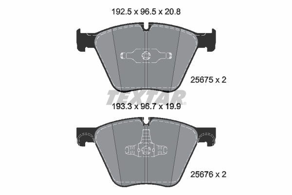 Set placute frana Fata BMW 7 F01 F02 F03 F04 4.4 09.08-06.15 TEXTAR Inaltime 96.5mm Latime 192.4mm Grosime 20.8mm