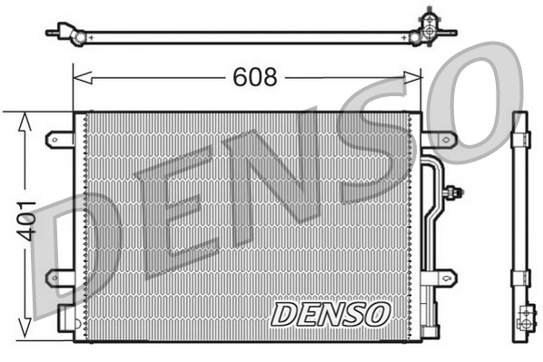 Condensator climatizare DENSO A/C Audi A4 B6 A6 C5 Allroad C5 1.6-4.2 11.00-12.05 608x401x16 mm 8E0260403B