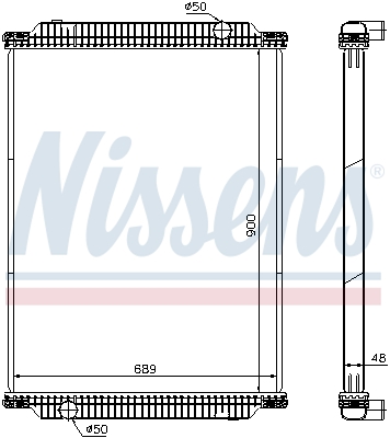 Radiator racire motor NISSENS aluminiu plastic manual fara cadru Inaltime 900mm Latime 689mm Adancime 48mm Solaris BOVA FUTURA MAGIQ