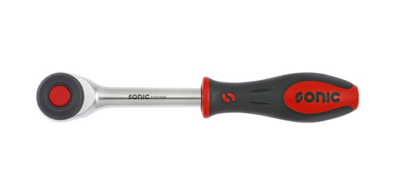 Cheie cu clichet SONIC 3/8`, numar dinti 52, lungime 232 mm, maner rotativ 360°, profil patrat