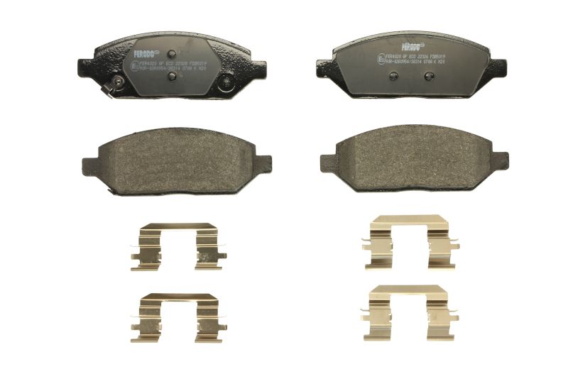 Set plăcuțe frână față Opel Karl 1.0 01.15-03.19 Ferodo 46.5mm înălțime 129.1mm lățime 17.9mm grosime