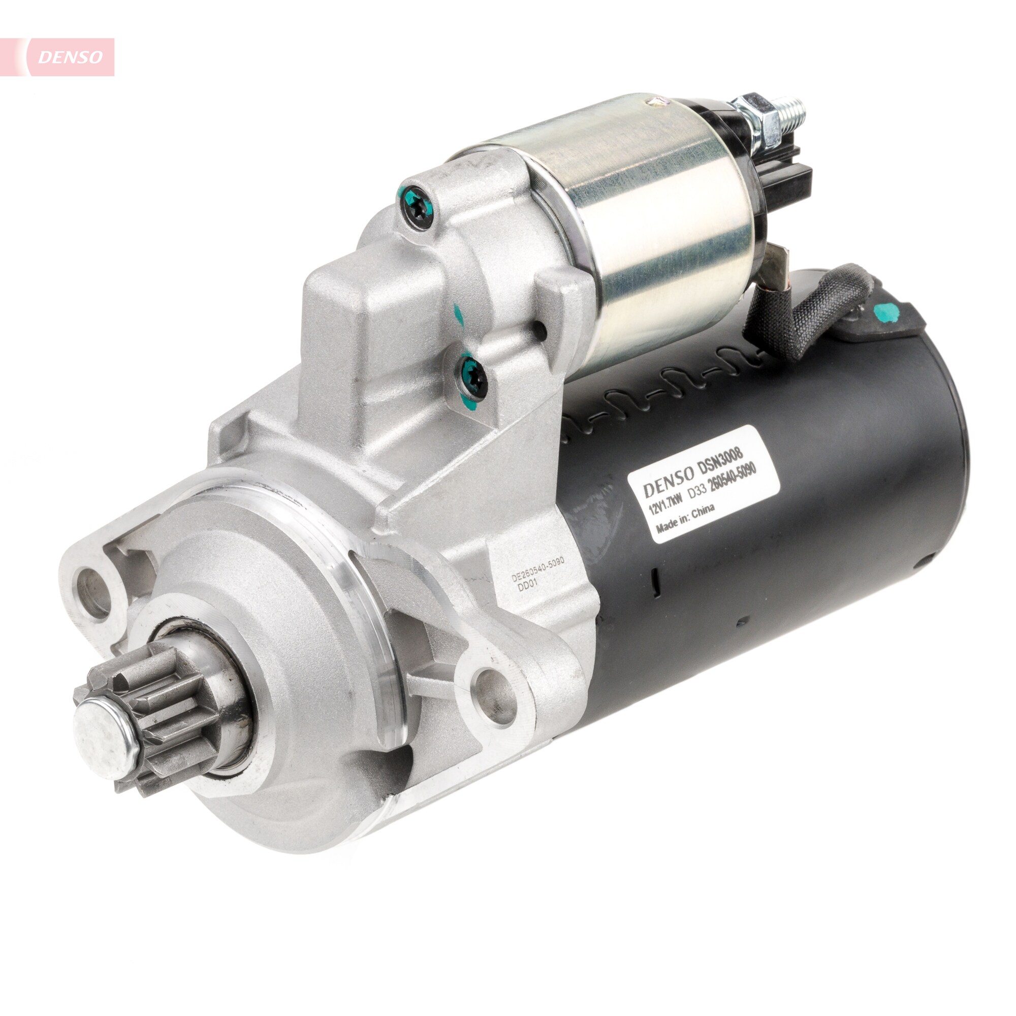 Demaror DENSO 12V 1.7kW 76.2mm 10 dinti 2 gauri Alfa Romeo Mito Audi A3 TT Seat Altea Skoda Octavia VW Caddy