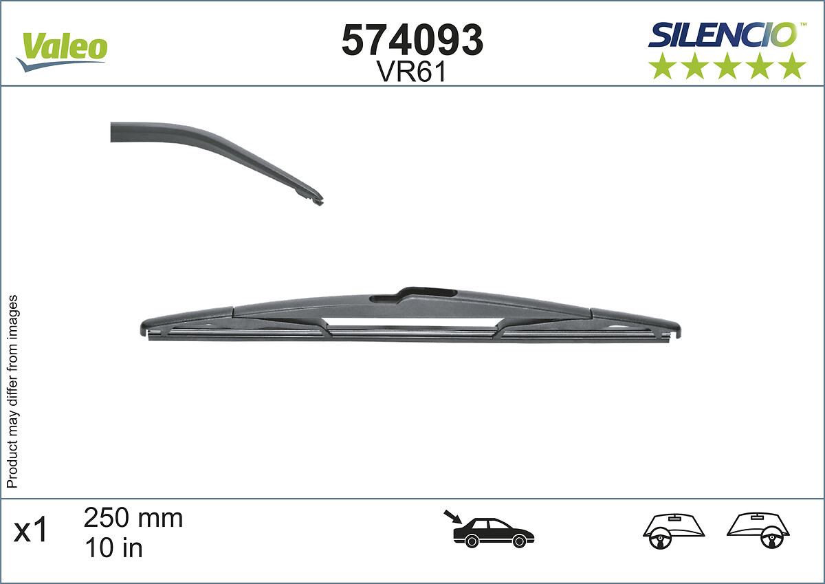 Lamela ştergător VALEO Silencio 250mm spate JEEP COMPASS MAZDA 2 SUZUKI SWIFT V TOYOTA AURIS AYGO X COROLLA CROSS HIGHLANDER RAV 4 IV YARIS