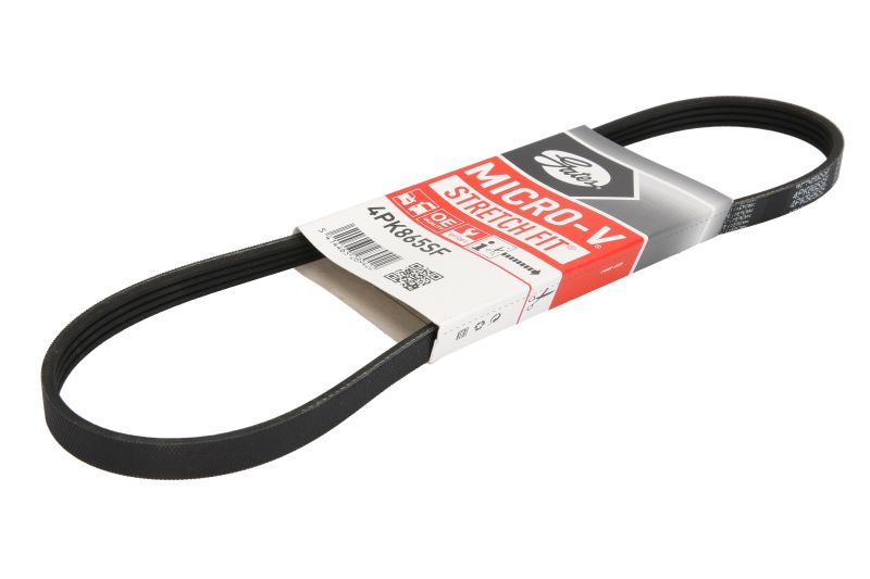 Curea transmisie cu caneluri GATES Multi-V-belt 4PK865 DACIA negru Lungime 865.0 mm Latime 14.2 mm Numar nervuri 4.0