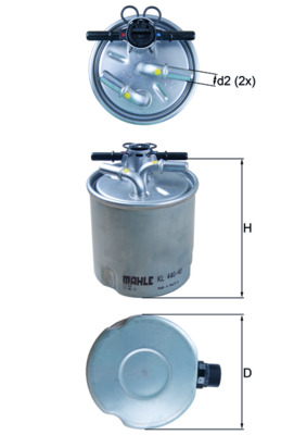 Filtru combustibil KNECHT NISSAN MURANO II QASHQAI I X-TRAIL RENAULT KOLEOS I 2.0D/2.5D Diametru 93.2 mm Înălțime 120.6 mm