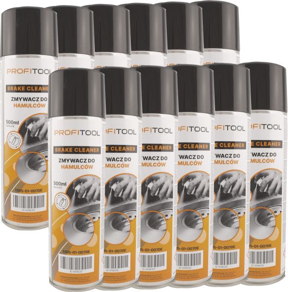 Solutie de curatat frana PROFITOOL 0.5l Spray pentru frane ambreiaje metal 12 bucati