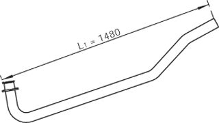 Racord evacuare DINEX Teava de esapament lungime 1480mm MAN M 2000 L D0824LFL06 D0824LFL09 08.95- Inaltime 120mm Latime 330mm Fata