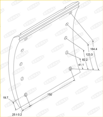 Set garnituri frictiune frana tambur BERAL Ferodou sabot frana 420x200 BPW EH-12.81 200mm 17.8mm 202mm 80 nituri 8x15 10 gauri