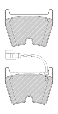 Set Placute Frana Fata FERODO AUDI A3 Q3 TT 2.5 05.13- 74.4mm Inaltime 95.7mm Latime 16.7mm Grosime