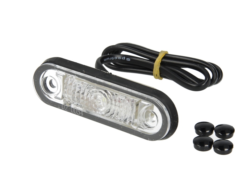 Lumina de delimitare HELLA LED albă, 25.9mm înălțime, 79mm lățime, cablu 500mm, 12/24V, montare față, stânga/dreapta, ECE aprobată