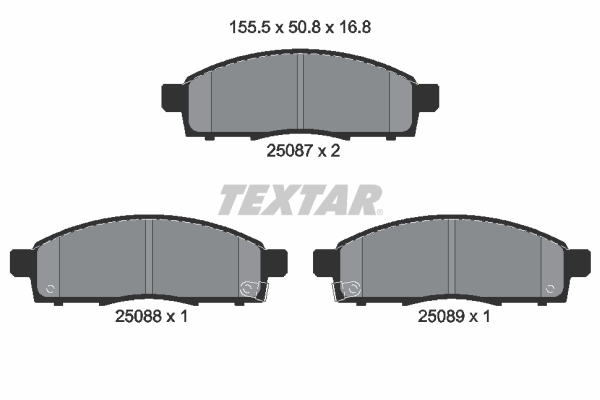 Set placute frana Fata TEXTAR NISSAN NV200 EVALIA 1.5D/1.6 02.10 Inaltime 50.8mm Latime 155.5mm Grosime 16.8mm Senzor uzura Da