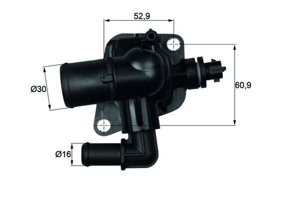 Termostat lichid racire MAHLE 88°C in carcasa, diametru exterior 30.0 mm, cu garnitura, Alfa Romeo, Chevrolet, Citroen, Fiat