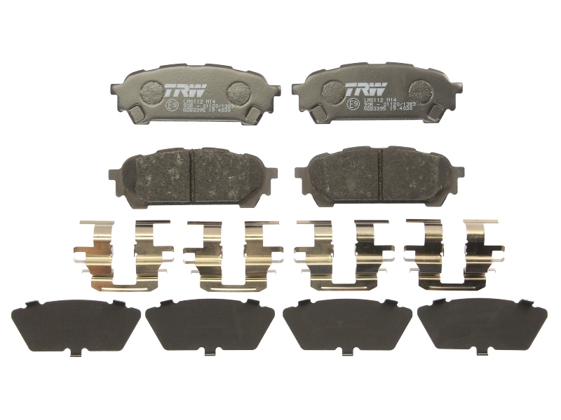 Set Placute Frana Spate cu Suplimente TRW Subaru Forester Impreza 1.6/2.0/2.5 12.00-06.09 Inaltime 39.5mm Latime 108.7mm Grosime 14.0mm