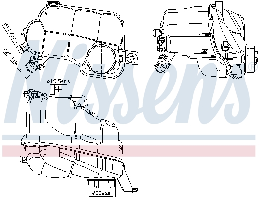 Vas de expansiune racire NISSENS 2.0L Plastic cu capac senzor nivel