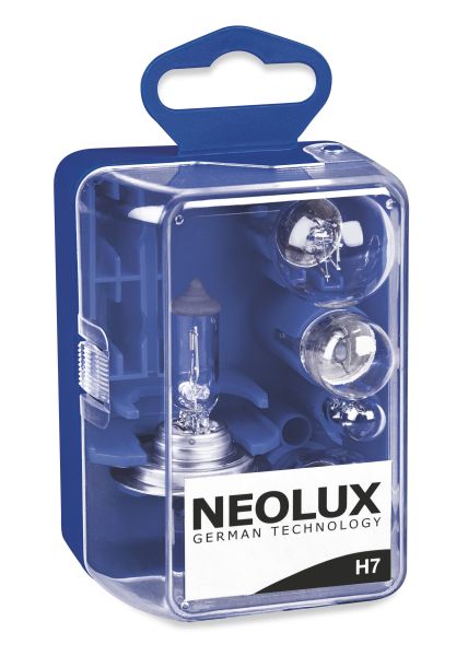 Sortimente becuri NEOLUX soclu 12V 6 buc H7 P21/5W P21W PY21W R5W W5W siguranță 10A 15A