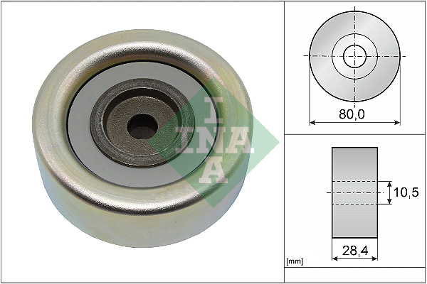 Rola ghidare/conducere curea transmisie INA Poly V-belt MITSUBISHI L200/TRITON Pajero Sport II 2.5D Diametru 80mm Latime 28.4mm