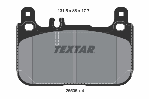 Set placute frana disc TEXTAR Fata Mercedes GLA S W222 V222 X222 2.0/2.2DH Inaltime 88mm Latime 131.5mm Grosime 17.7mm BREMBO