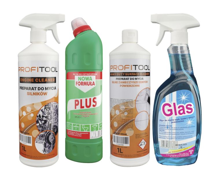 Agent special PROFITOOL Solutie 4MAX 3.75L 3.75KG 4buc geamuri motor murdarie grea toalete indeparteaza murdarie ulei