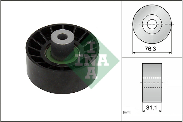 Rola ghidare/conducere curea transmisie INA Ford Transit 2.4D/3.2D 04.06-08.14 Diametru 76.3mm Latime 31.1mm